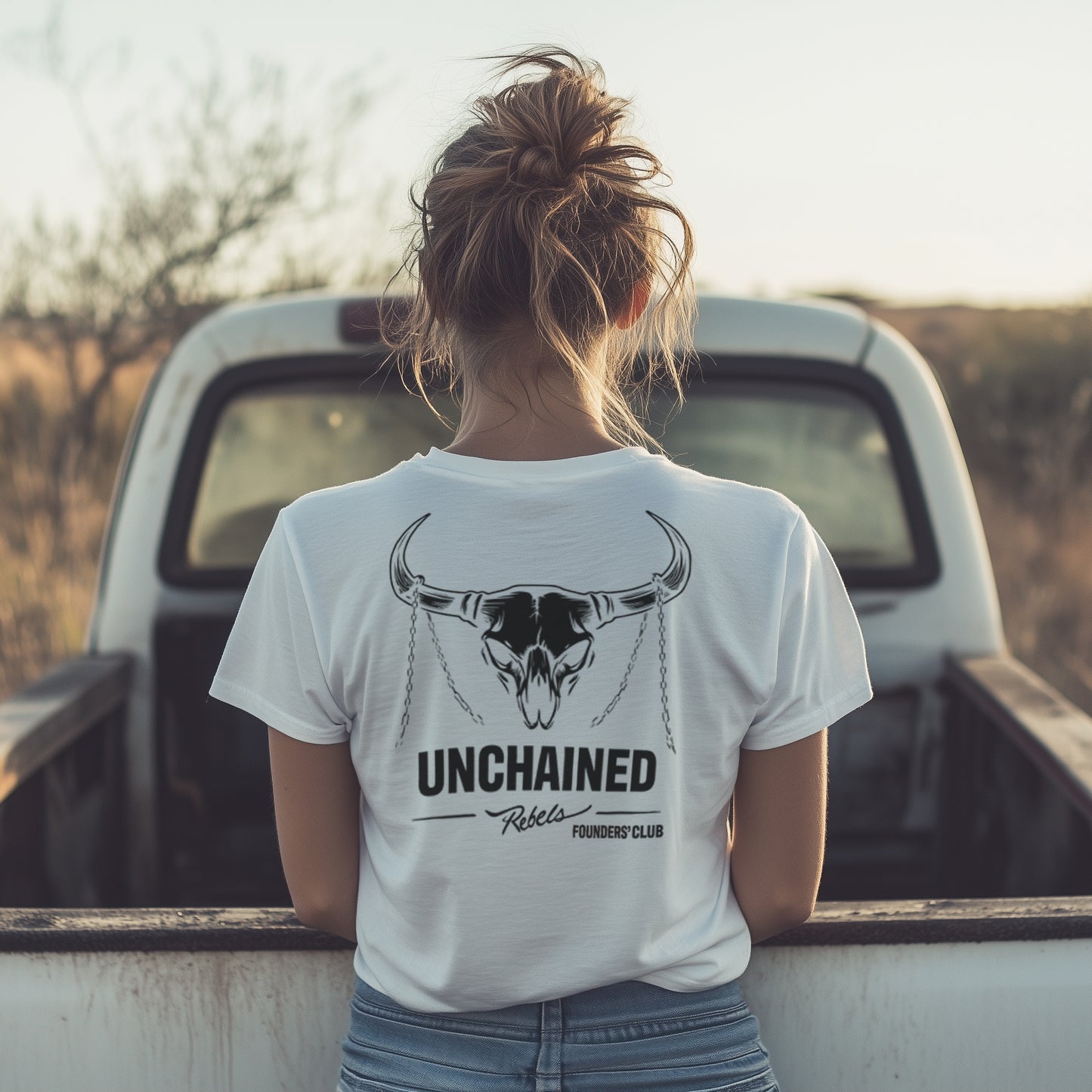 T-shirt du club des propriétaires Unchained Rebels (blanc)